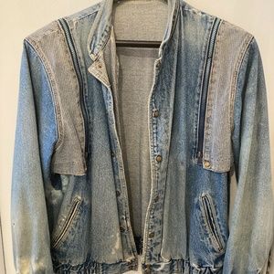 80s RETRO JORDACHE denim jacket & vest combo